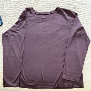 J Jill  Wine color Long Sleeve Pima CottonTop